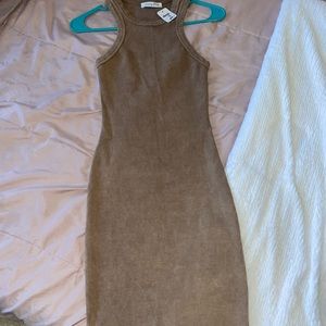 Brown body con dress